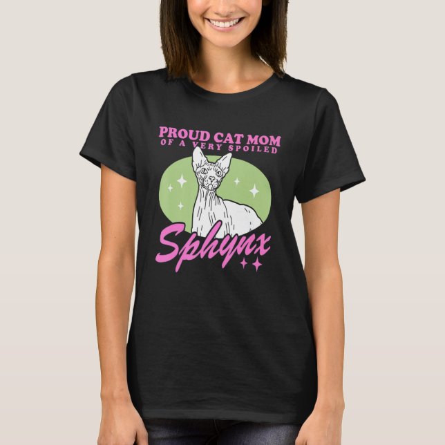 Womens Sphynx Mom Cat Mom Hairless Cat T-Shirt (Front)