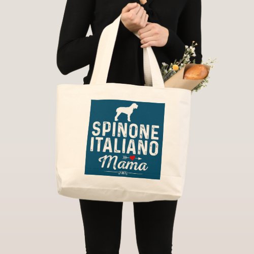 Womens Spinone Italiano Mama Dog Mama Pet Spinone Large Tote Bag