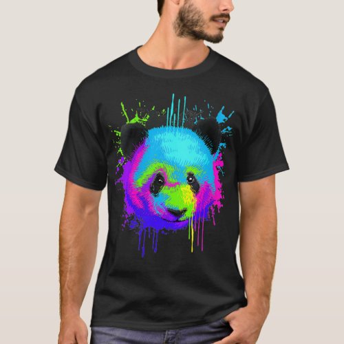 Womens Splash Art Panda Gift Animal Panda Bear Lov T_Shirt