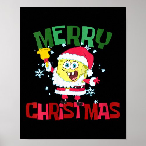 Womens Spongebob Squarepants Santa Outfit Merry Ch Poster