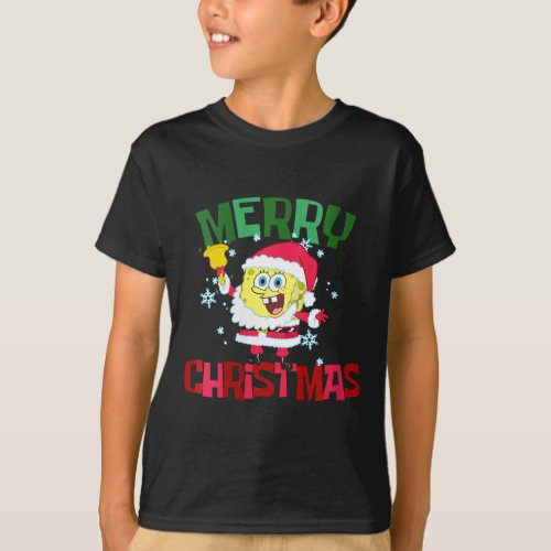 Womens Spongebob Squarepants Santa Outfit Merry Ch T_Shirt