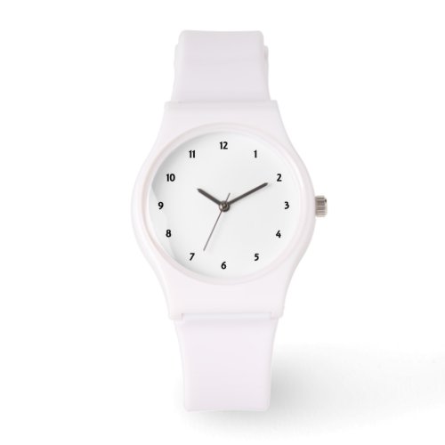Womens Sporty White Silicon Number Face Decorative Watch