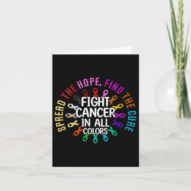 Womens Spread The Hope Find The Cure Fight Cancer  Card (Front)