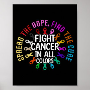 Womens Spread The Hope Find The Cure Fight Cancer Poster
