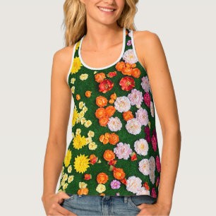 Women's Spring Floral Bouquet Racerback Tank Top