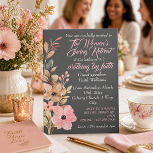 Women's Spring Retreat Wildflower Pink Christian Invitation