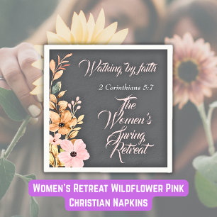 Women's Spring Retreat Wildflower Pink Christian Napkins