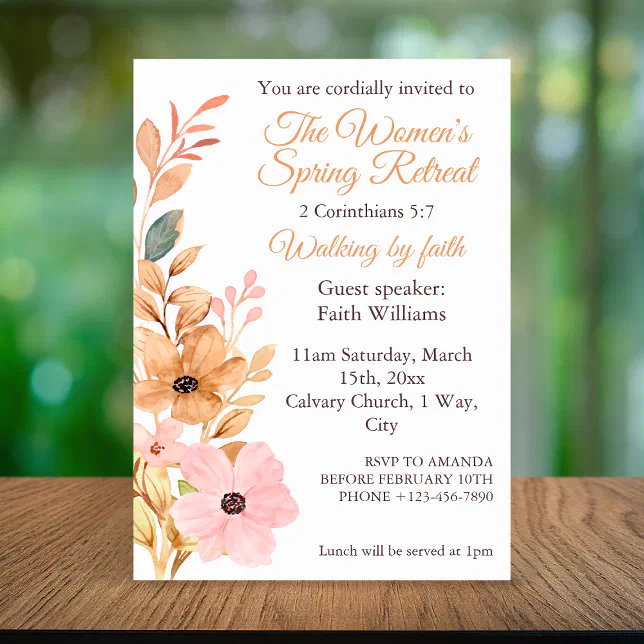 Women's Spring Retreat Wildflower Social Media Invitation | Zazzle