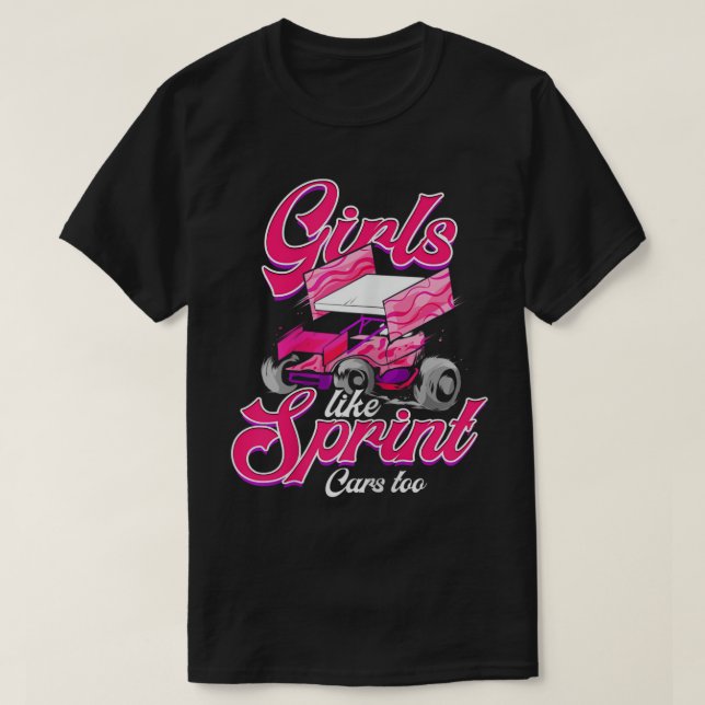 Womens Sprint Car Racing Girl Motorsports Dirt Tra T-Shirt (Design Front)