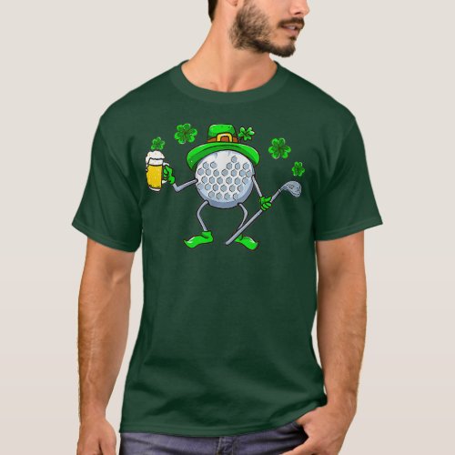 Womens St Patricks Day Golf Golfing Irish Golfer B T_Shirt