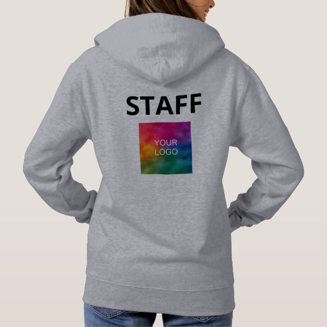 Womens Staff Grey Hoodies Member Logo Here (Back)