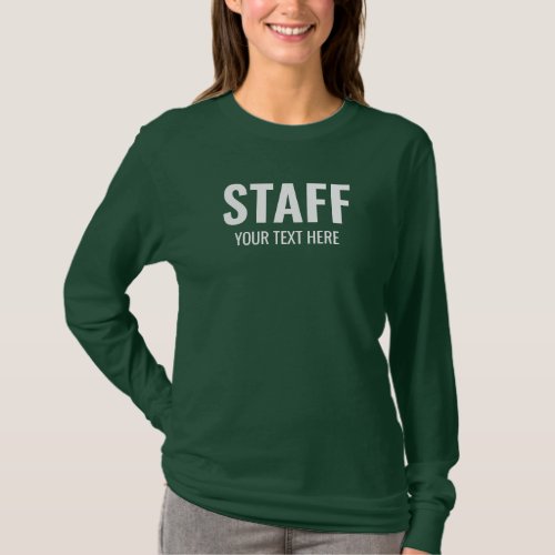 Womens Staff Team Member Double Sided Design T_Shirt