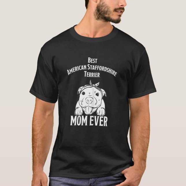 Womens Stafford Terrier Mom Mom American Staffords T-Shirt (Front)