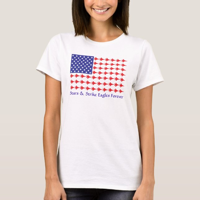 Womens Stars & Strike Eagles Forever Fitted Shirt (Front)