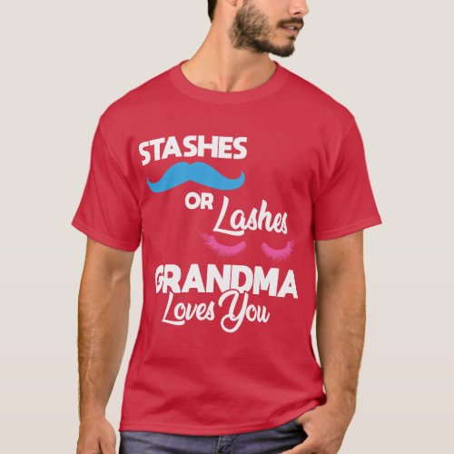 Womens stashes or lashes grandma loves you Grandmo T_Shirt