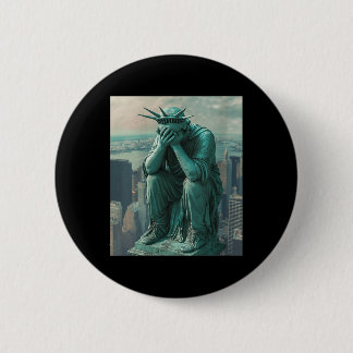 Womens Statue Of Liberty Facepalm V-neck  Button