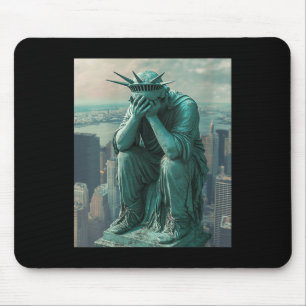 Womens Statue Of Liberty Facepalm V-neck  Mouse Pad