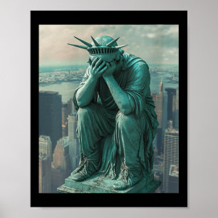 Womens Statue Of Liberty Facepalm V-neck Poster