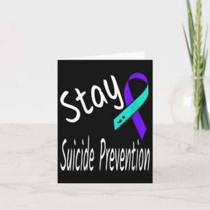 Womens Stay Suicide Prevention Ribbon Semicolon Aw Card