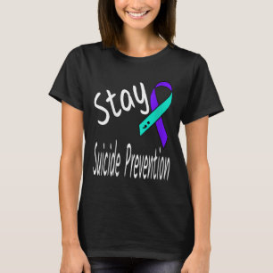 Womens Stay Suicide Prevention Ribbon Semicolon Aw T-Shirt