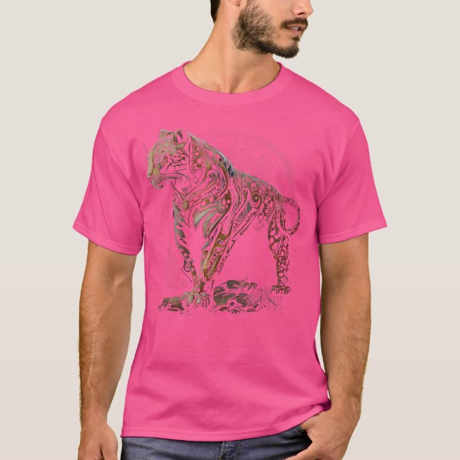 Womens Steampunk Jaquar Cat Steampunk Art Animal S T-Shirt (Front)