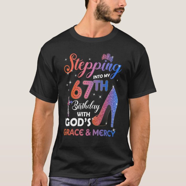 Womens Stepping Into My 67th Birthday Pumps 67 yea T-Shirt (Front)