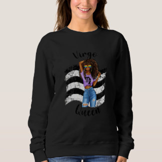 Womens Straight Ally Black Women Virgo Queen Zodia Sweatshirt