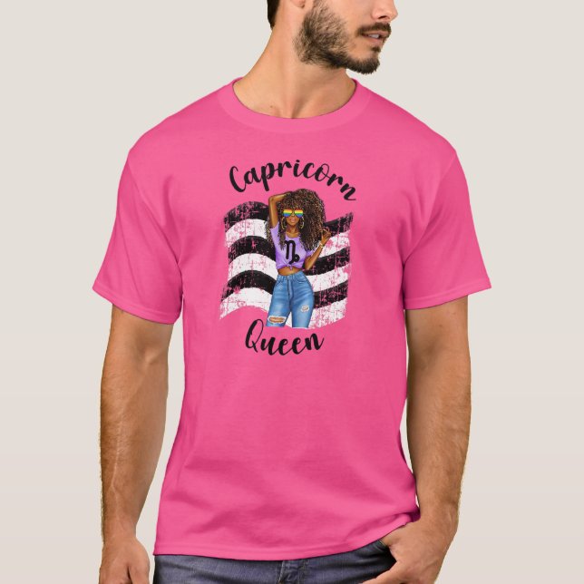 Womens Straight Ally Pride Capricorn Queen Zodiac  T-Shirt (Front)
