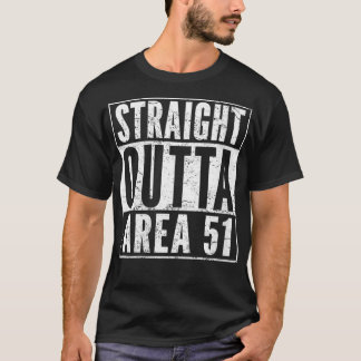 Womens Straight Outta Area 51  Funny UFO Alien Gif T-Shirt