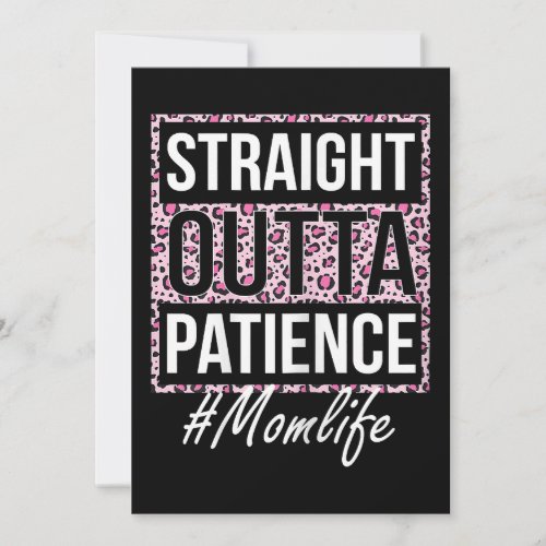 Womens Straight Outta Patience Mom Life Mothers D Save The Date