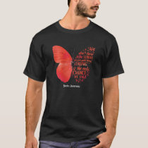 Womens Stroke Awareness Butterfly Red Ribbon T-Shirt