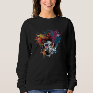 Womens Strong Afro Black Women African American  1 Sweatshirt