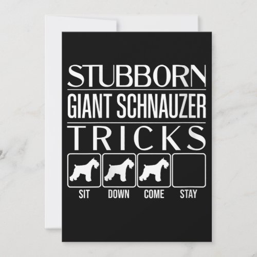 Womens Stubborn Giant Schnauzer Tricks Funny Announcement
