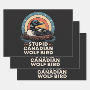 women's stupid canadian wrapping paper sheets