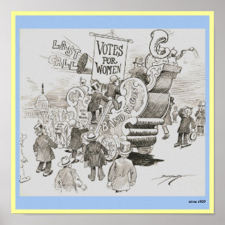 Women's Suffrage 1920's Bandwagon Voting Political Poster