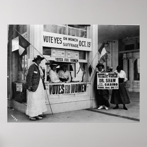 Womens Suffrage at a Vote Booth in 1915 Poster