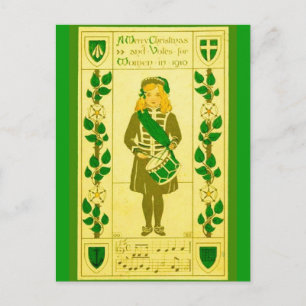 Women's Suffrage: Christmas 1910 Ireland Holiday Postcard