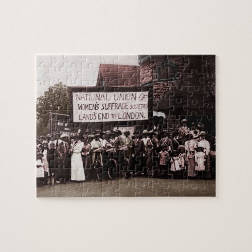 Womens Suffrage Group with Banner Jigsaw Puzzle