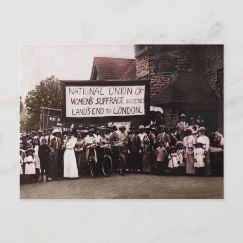 Womens Suffrage Group with Banner Postcard