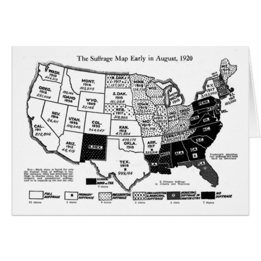 Women's Suffrage Map Cards (Front Horizontal)