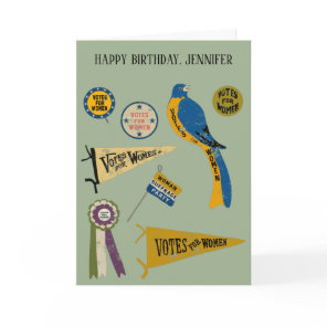 Womens Suffrage Movement Memorabilia Collage Print Card