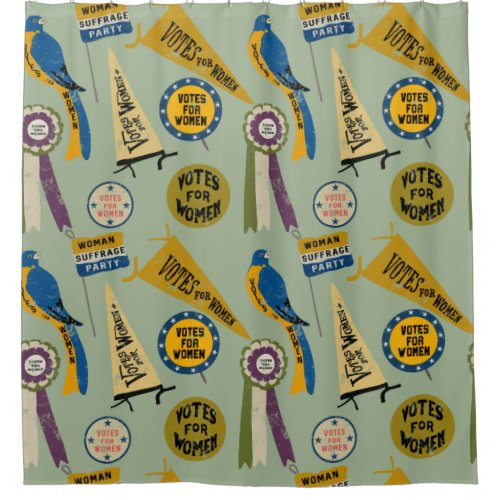 Womens Suffrage Movement Memorabilia Collage Print Shower Curtain
