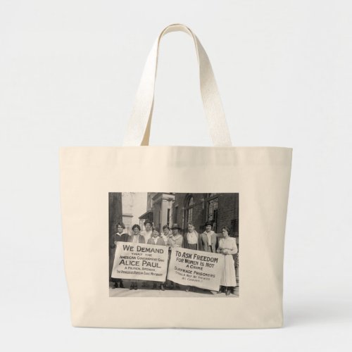 Womens Suffrage Pickets 1917 Large Tote Bag