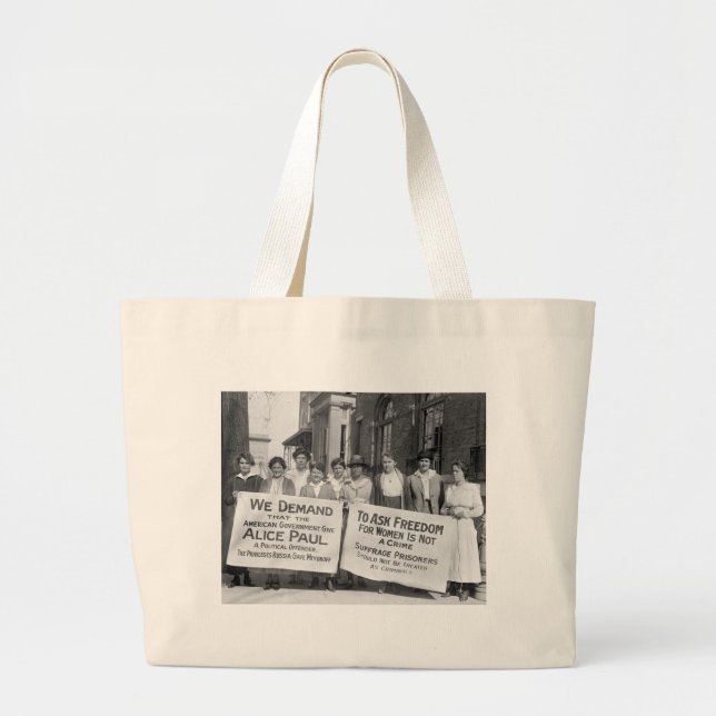 Women's Suffrage Pickets, 1917 Large Tote Bag (Front)