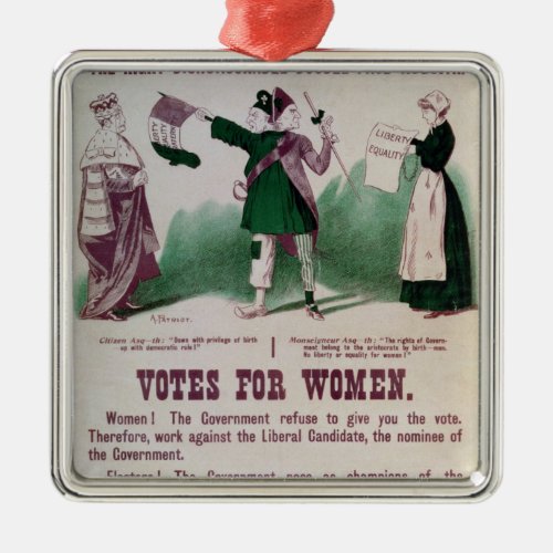 Womens Suffrage Poster Metal Ornament