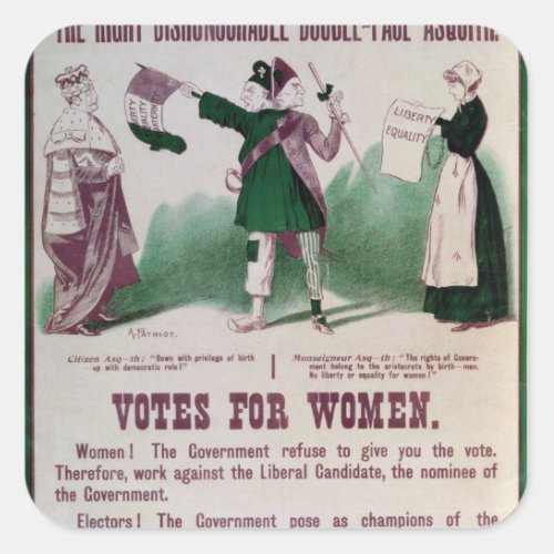 Womens Suffrage Poster Square Sticker