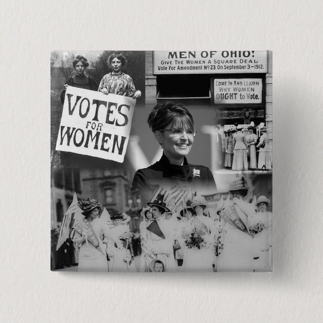 Women's Suffrage Sarah Palin Button (Front)