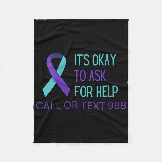 Womens Suicide Prevention 988 Hotline Shirt 988 Su Fleece Blanket (Front)