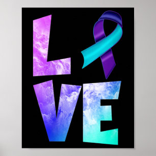Womens Suicide Prevention Awareness Love Purple Te Poster