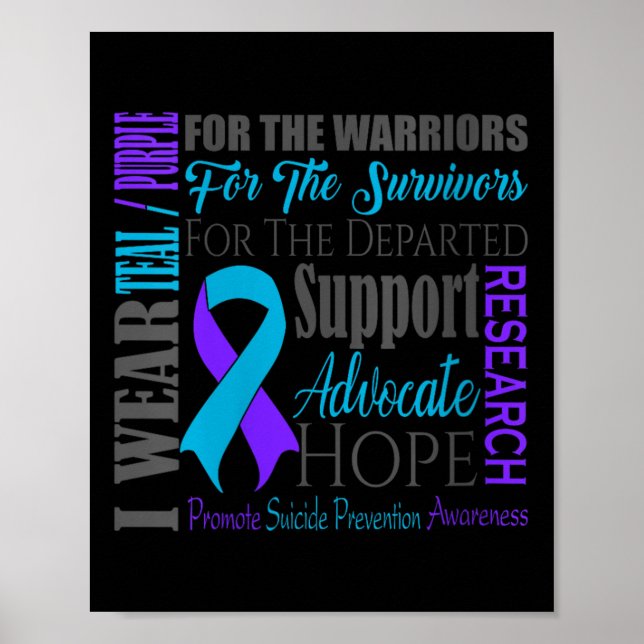 Womens Suicide Prevention Awareness V-neck  Poster (Front)